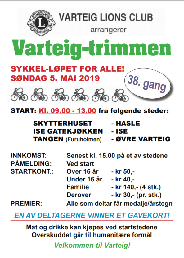 Varteig-trimmen 5 mai
